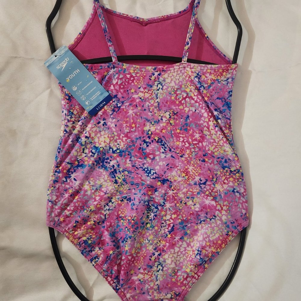Speedo Youth Girls One Piece Swimsuit Pink Size L (12/14) - Picture 2 of 7